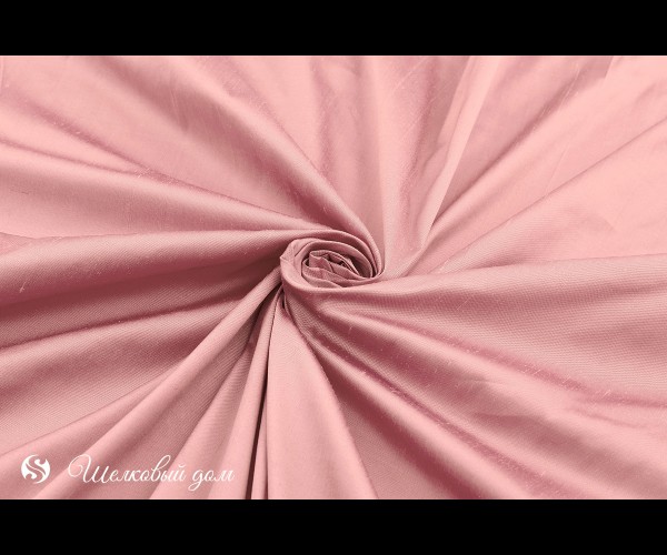 Нежно-розовый натуральный шелк дюпион
